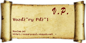 Vozáry Pál névjegykártya